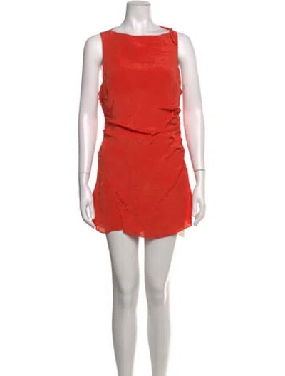 Pre-owned Sir Scoop Neck Mini Dress In Orange