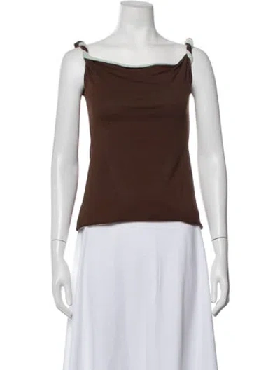 Pre-owned Sir Scoop Neck Sleeveless Top In Blue