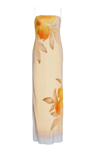 Sir Serene Silk Dress In Orange/neutrals