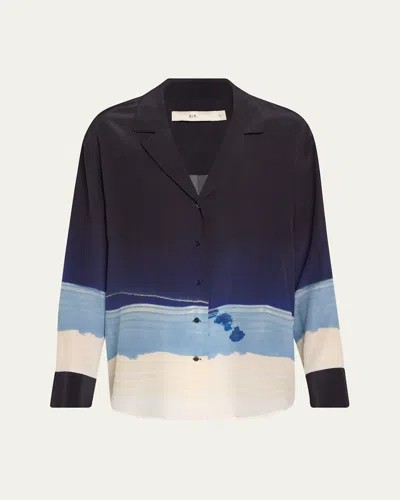 SIR SHORELINE STRIPE MARINER SILK SHIRT