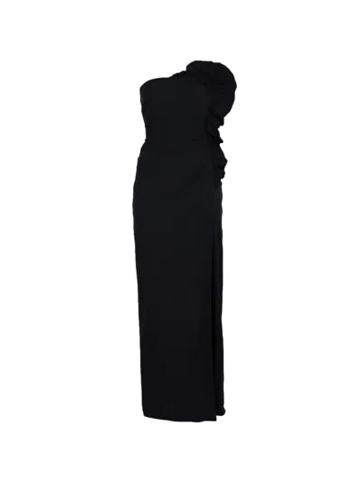 Sir Siella Ruffled Strapless Maxi Dress In Black