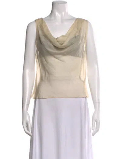 Pre-owned Sir Silk Cowl Neck Top In Neutrals