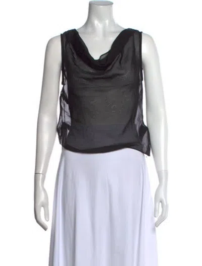 Pre-owned Sir Silk Cowl Neck Top W/ Tags In Black