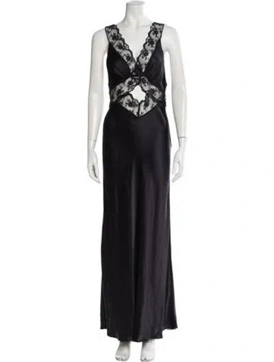 Pre-owned Sir Silk Long Dress In Black