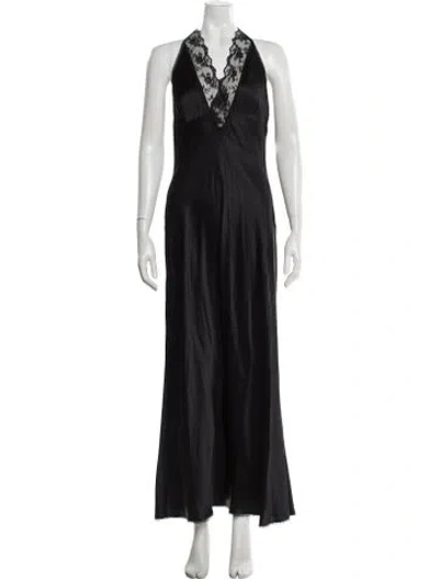 Pre-owned Sir Silk Long Dress In Black