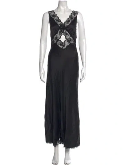 Pre-owned Sir Silk Long Dress In Black