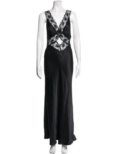 Pre-owned Sir Silk Long Dress In Black