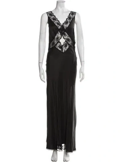 Pre-owned Sir Silk Long Dress In Black