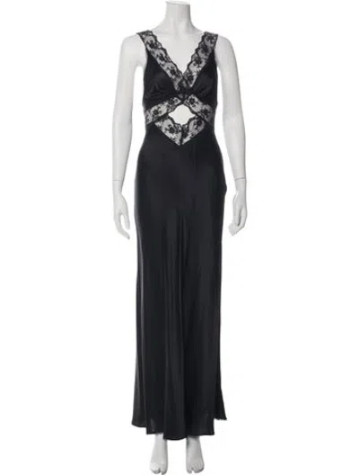 Pre-owned Sir Silk Long Dress In Black