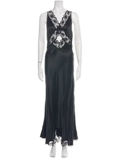 Pre-owned Sir Silk Long Dress In Black