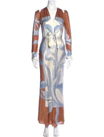 Pre-owned Sir Silk Long Dress In Blue