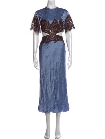 Pre-owned Sir Silk Long Dress In Blue