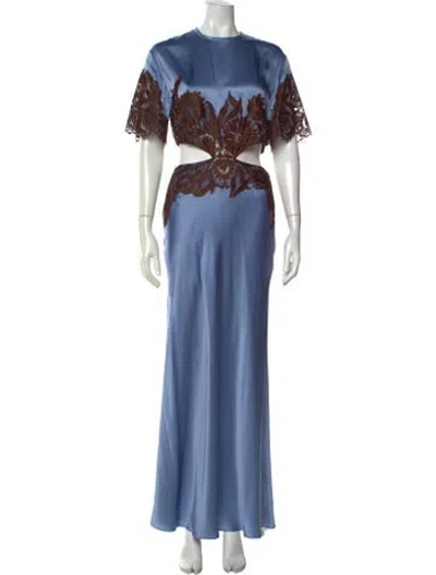 Pre-owned Sir Silk Long Dress In Blue