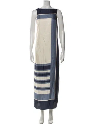 Pre-owned Sir Silk Long Dress In Blue/neutrals