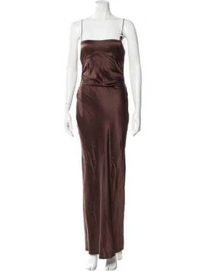 Pre-owned Sir Silk Long Dress In Brown