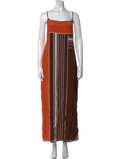 Pre-owned Sir Silk Long Dress In Brown
