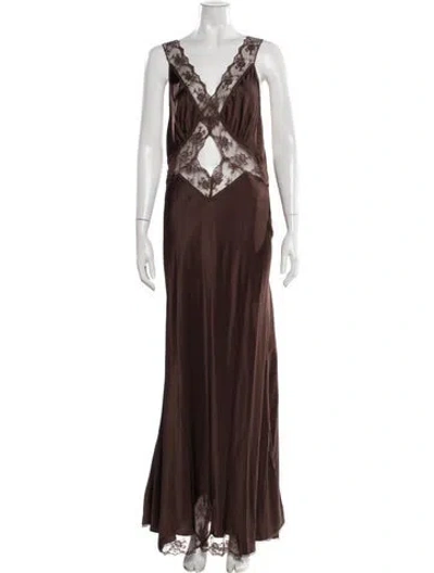 Pre-owned Sir Silk Long Dress In Brown