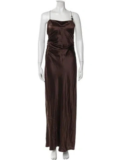 Pre-owned Sir Silk Long Dress In Brown
