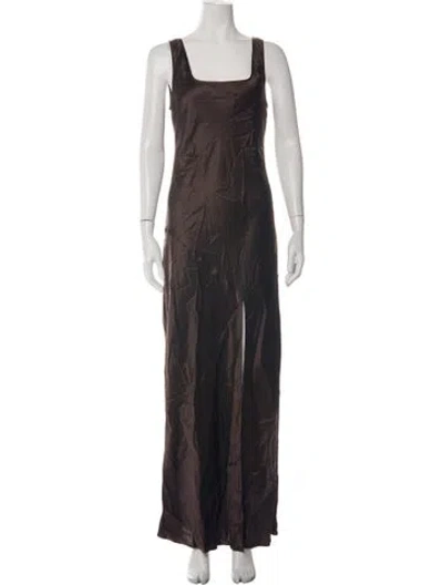 Pre-owned Sir Silk Long Dress In Brown