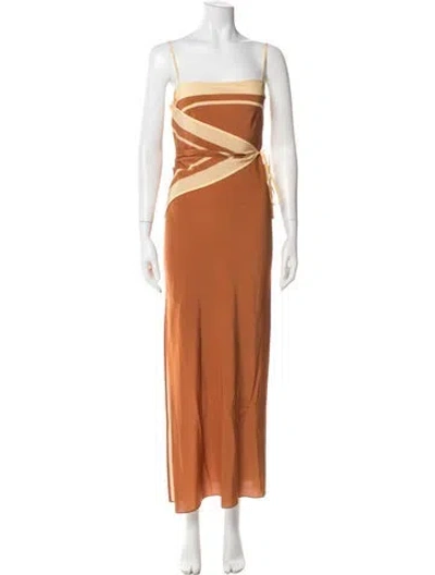 Pre-owned Sir Silk Long Dress In Brown