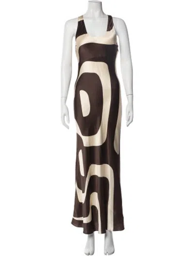 Pre-owned Sir Silk Long Dress In Brown
