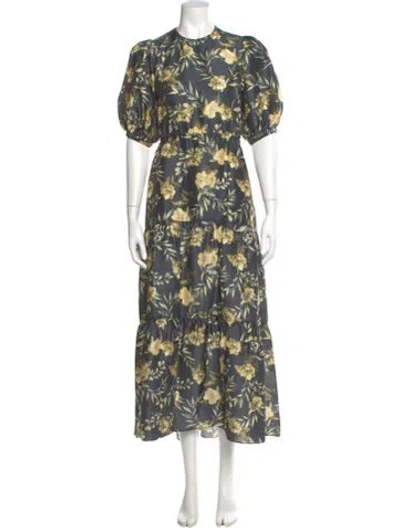Pre-owned Sir Silk Long Dress In Gray