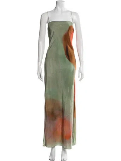 Pre-owned Sir Silk Long Dress In Green