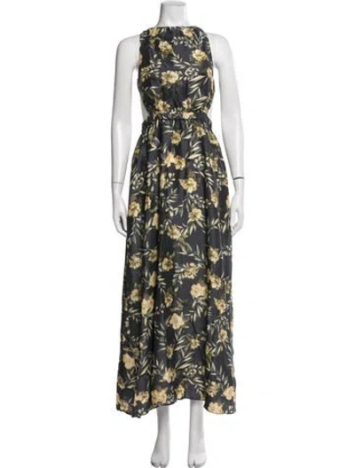 Pre-owned Sir Silk Long Dress In Grey