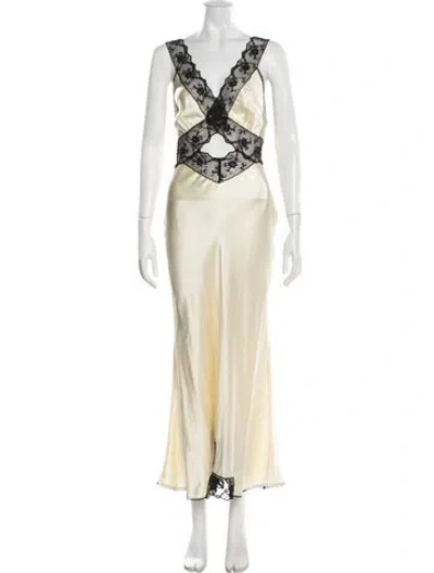 Pre-owned Sir Silk Long Dress In Neutral