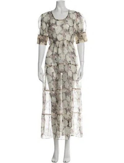 Pre-owned Sir Silk Long Dress In Neutral
