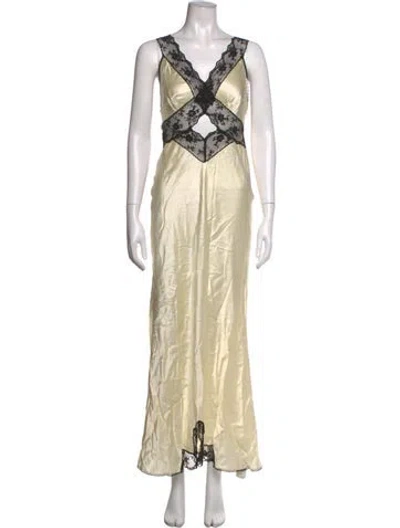 Pre-owned Sir Silk Long Dress In Neutrals