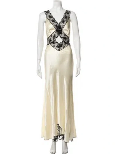 Pre-owned Sir Silk Long Dress In Neutrals