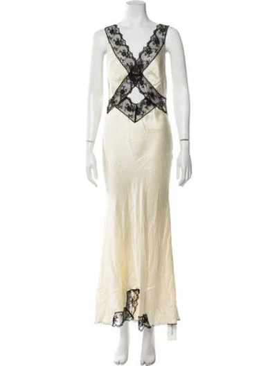 Pre-owned Sir Silk Long Dress In Neutrals