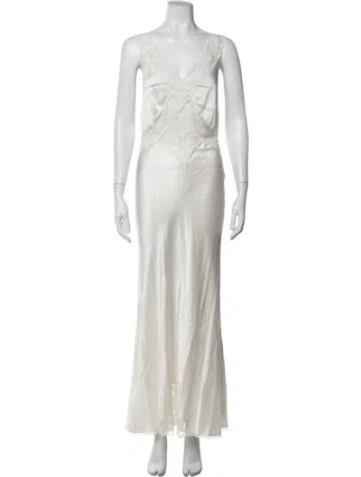 Pre-owned Sir Silk Long Dress In Neutrals