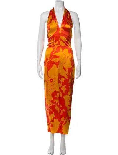 Pre-owned Sir Silk Long Dress In Orange