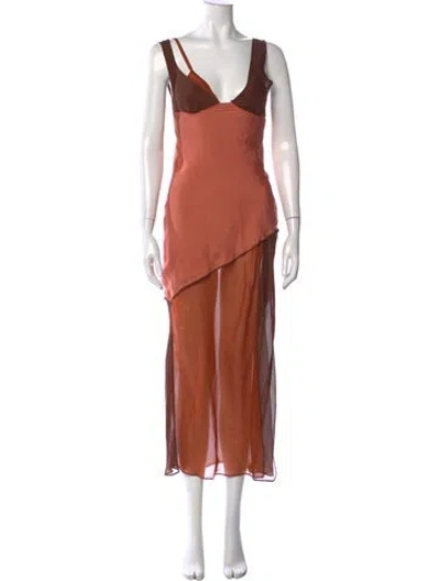 Pre-owned Sir Silk Long Dress In Orange
