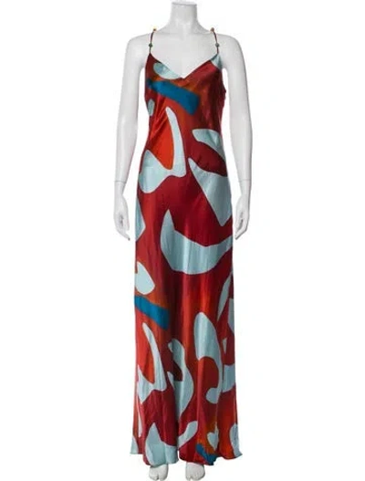 Pre-owned Sir Silk Long Dress In Red