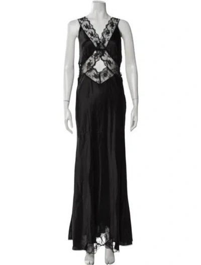 Pre-owned Sir Silk Long Dress W/ Tags In Black