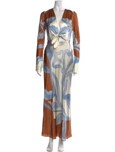 Pre-owned Sir Silk Long Dress W/ Tags In Blue