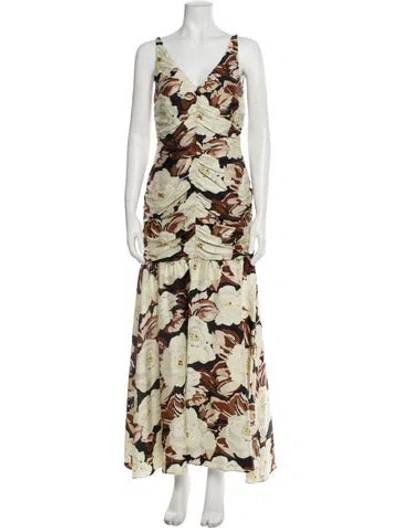 Pre-owned Sir Silk Long Dress In White