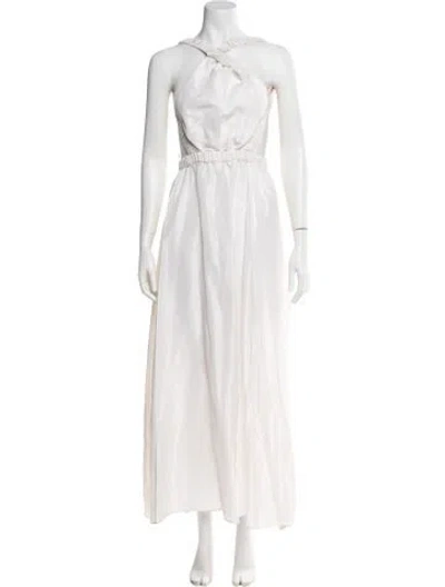 Pre-owned Sir Silk Long Dress In White