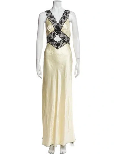 Pre-owned Sir Silk Long Dress In Yellow