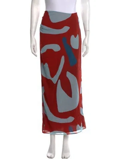 Pre-owned Sir Silk Long Skirt In Blue/orange