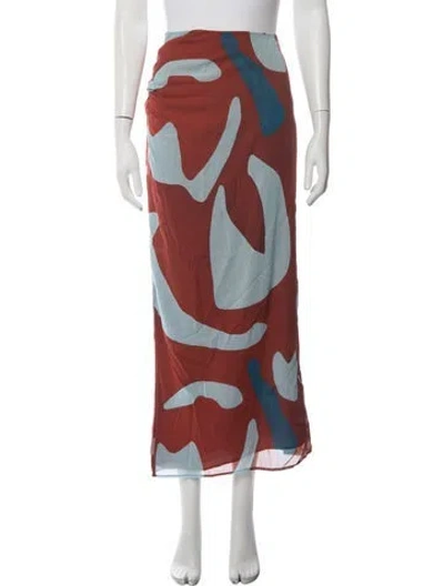 Pre-owned Sir Silk Long Skirt In Blue/red