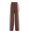 Sir Marais Striped Silk Straight-leg Pants In Brown