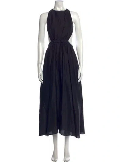 Pre-owned Sir Silk Midi Length Dress In Black