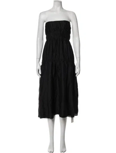 Pre-owned Sir Silk Midi Length Dress In Black