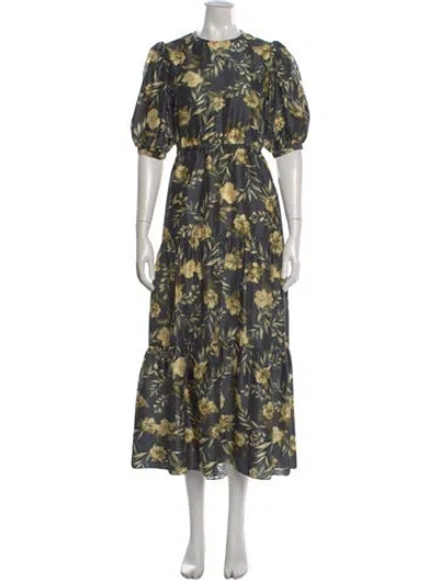 Pre-owned Sir Silk Midi Length Dress In Gray