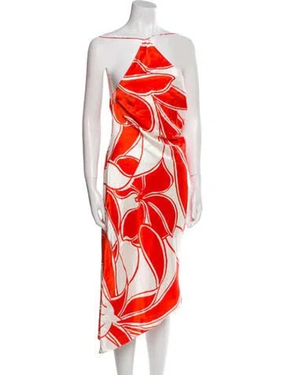 Pre-owned Sir Silk Midi Length Dress W/ Tags In Orange