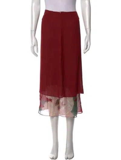 Pre-owned Sir Silk Midi Length Skirt In Red
